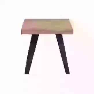 Parquet Style Mango Wood Lamp Table with Angled Legs